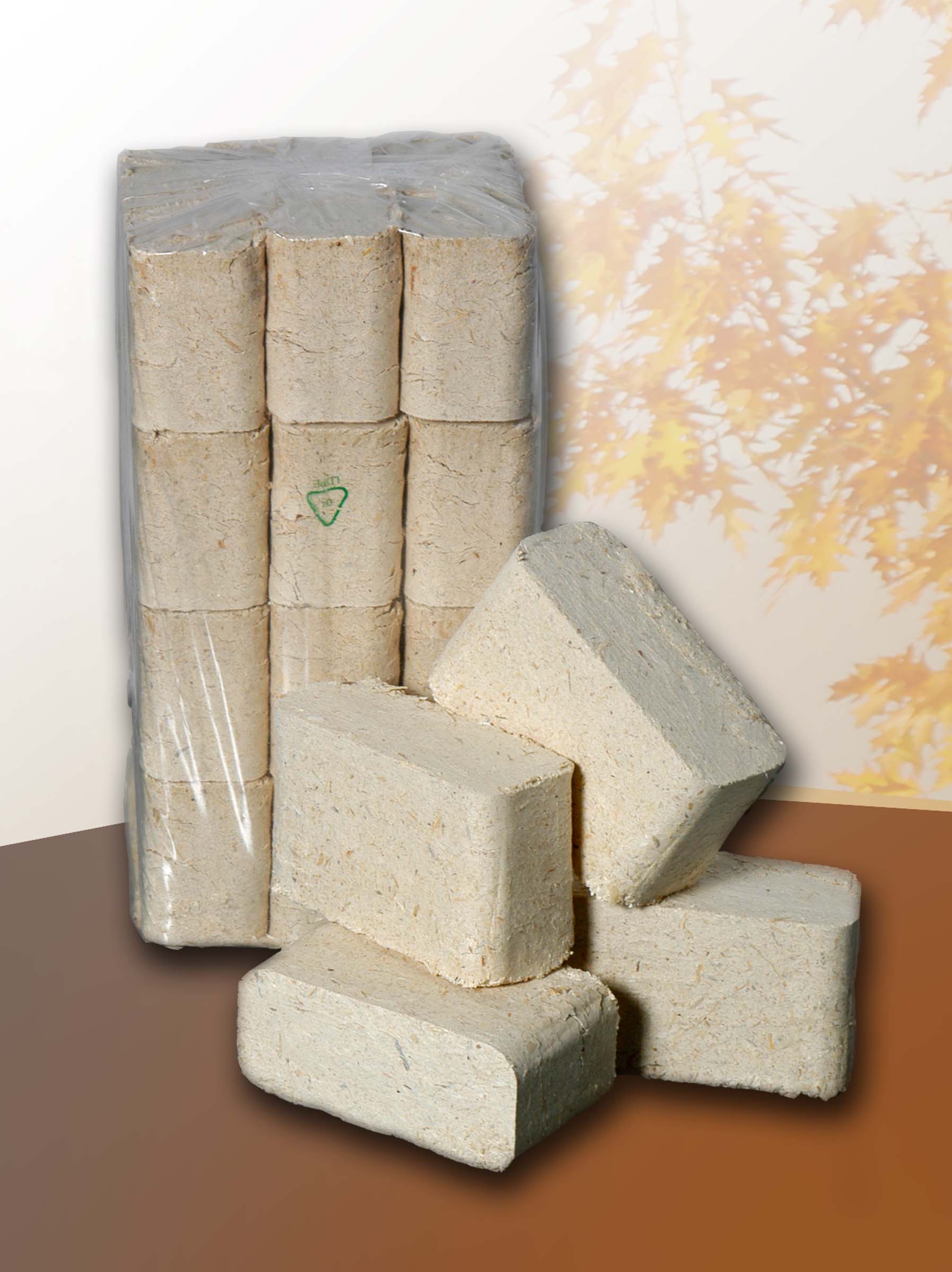 Holzbriketts aus Hartholz, eckig