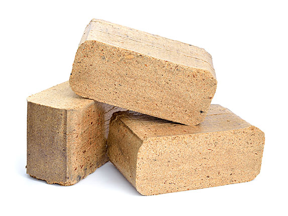 Holzbriketts aus Hartholz, eckig